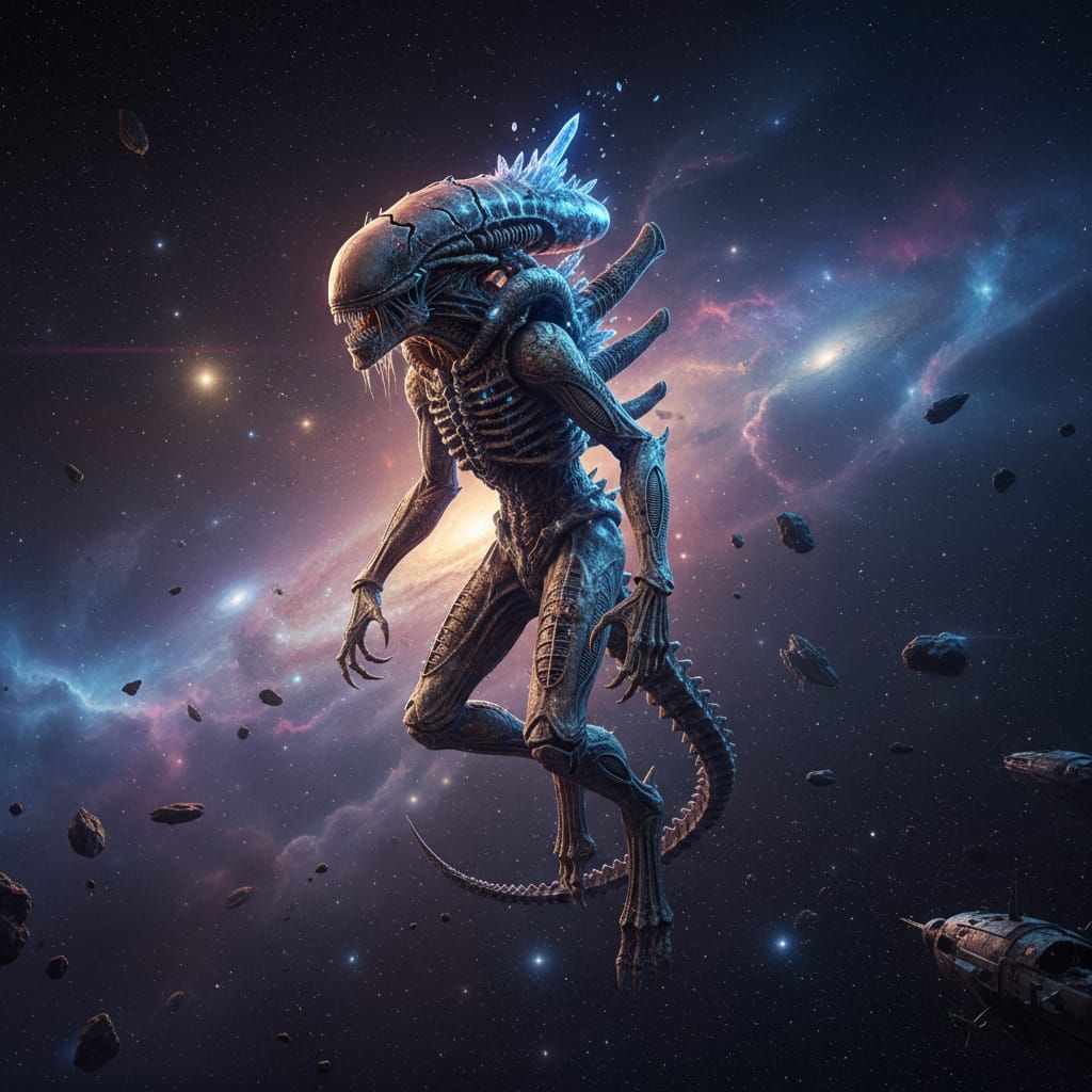 xenomorph is stills floatin' in space