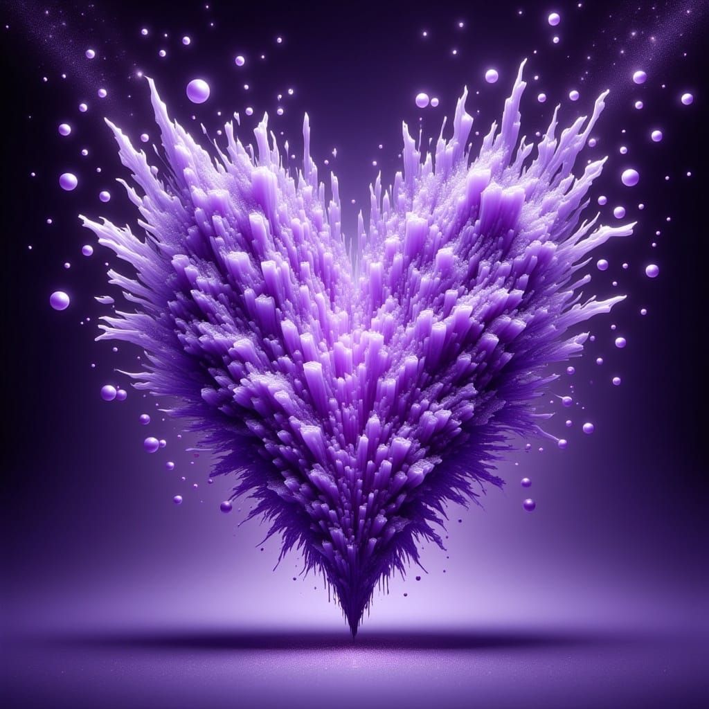 Glass Heart Bursts in Surrealist Style