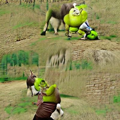 Shrek Eats Donkey in Pain: AI-Generated Nightmare