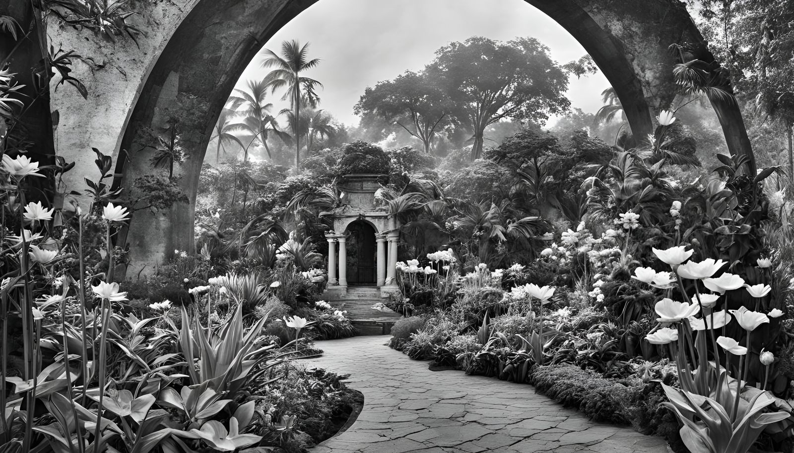 Botanical Garden of Eden: Detailed Ink Drawings