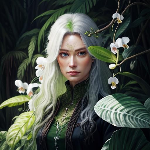 Lush Forest Oil Painting with Intricate Details