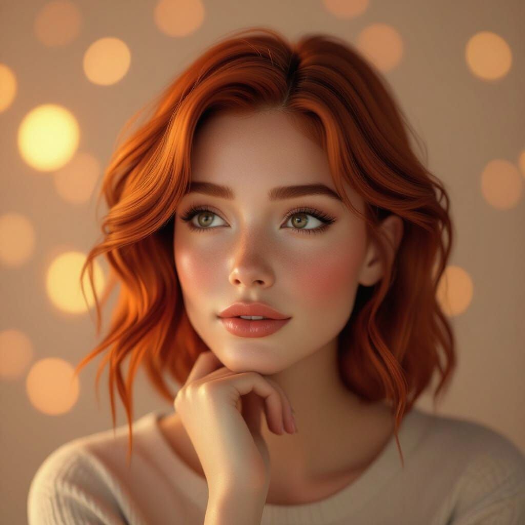 Thoughtful Young Woman in Soft Cinematic Lighting