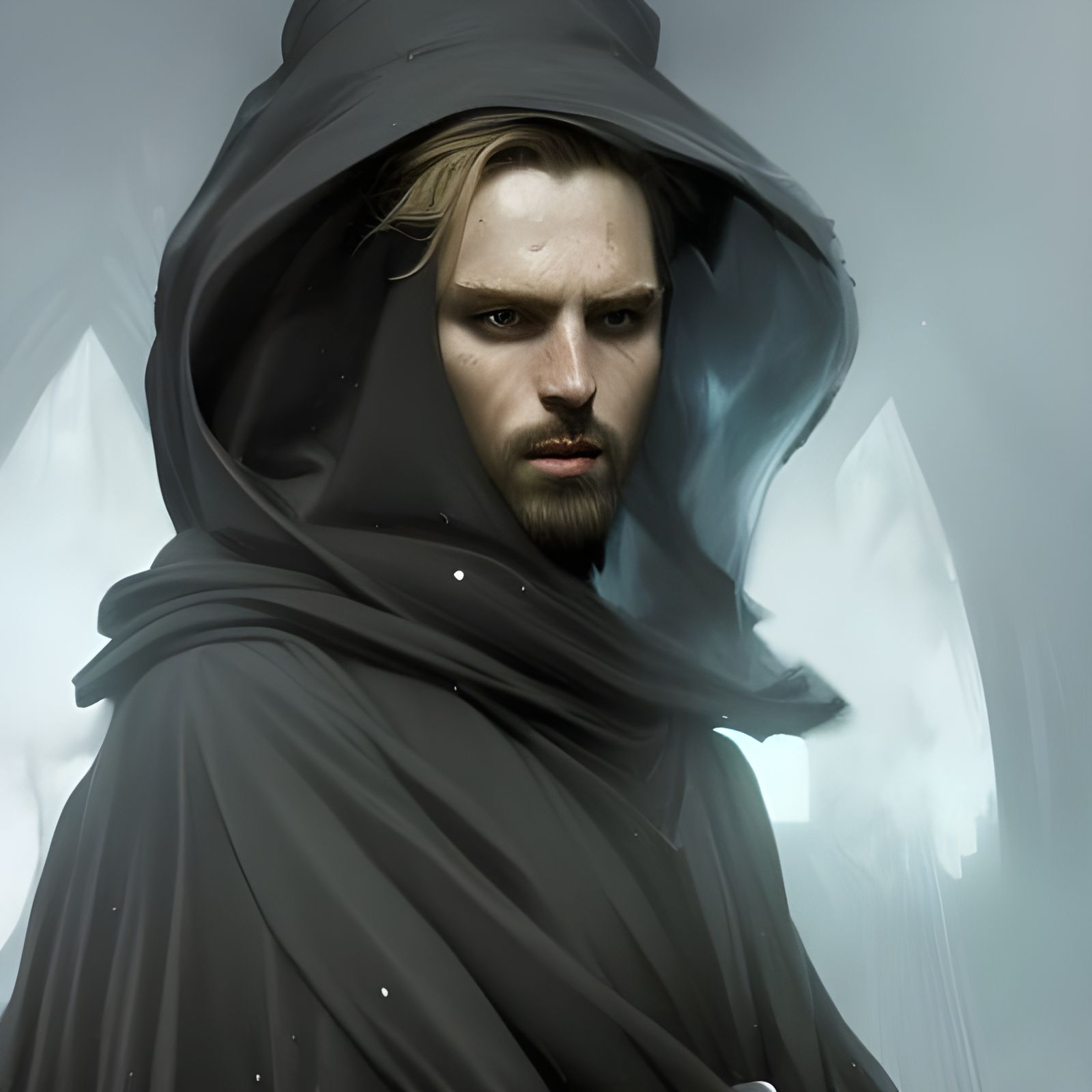 King Arthur's Wizard: Detailed Concept Art Portrait