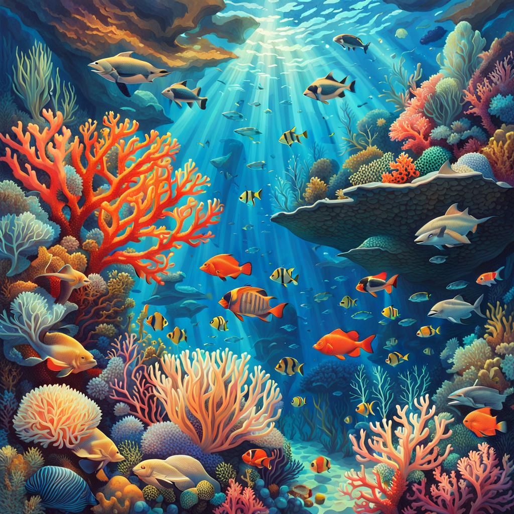 Enchanting Bioluminescent Coral Reef Kingdom