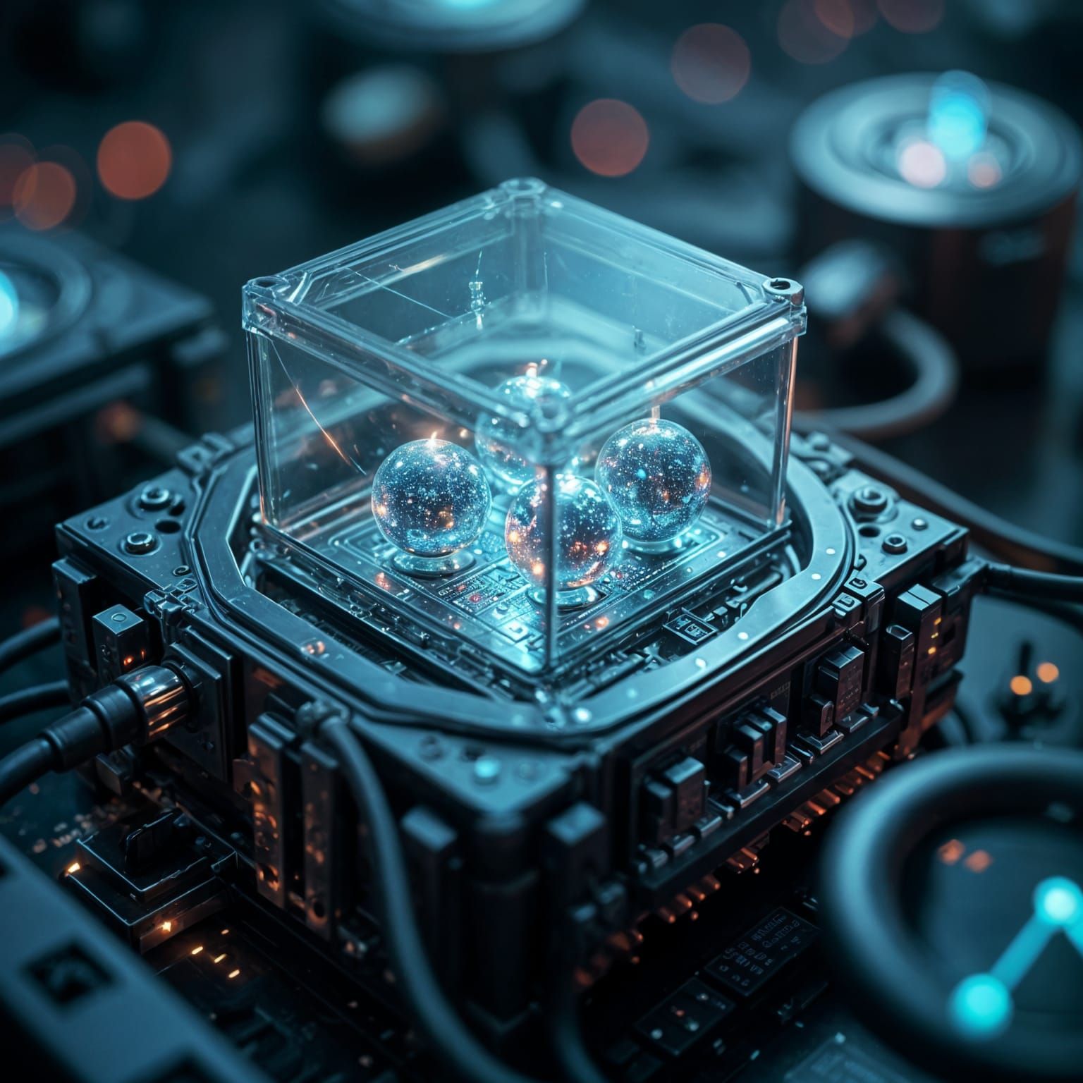 Cinematic Quantum Computer with Luminous Spheres