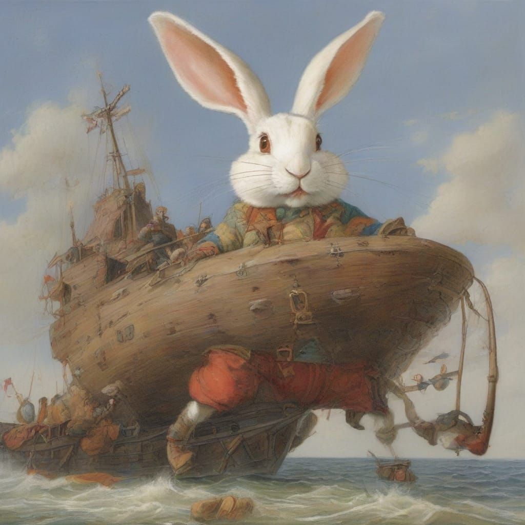 Giant Pirate Rabbit Inspired by Renaissance and Constructivi...