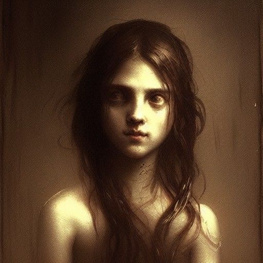 Haunting Portrait of a Girl in Gothic Horror Style