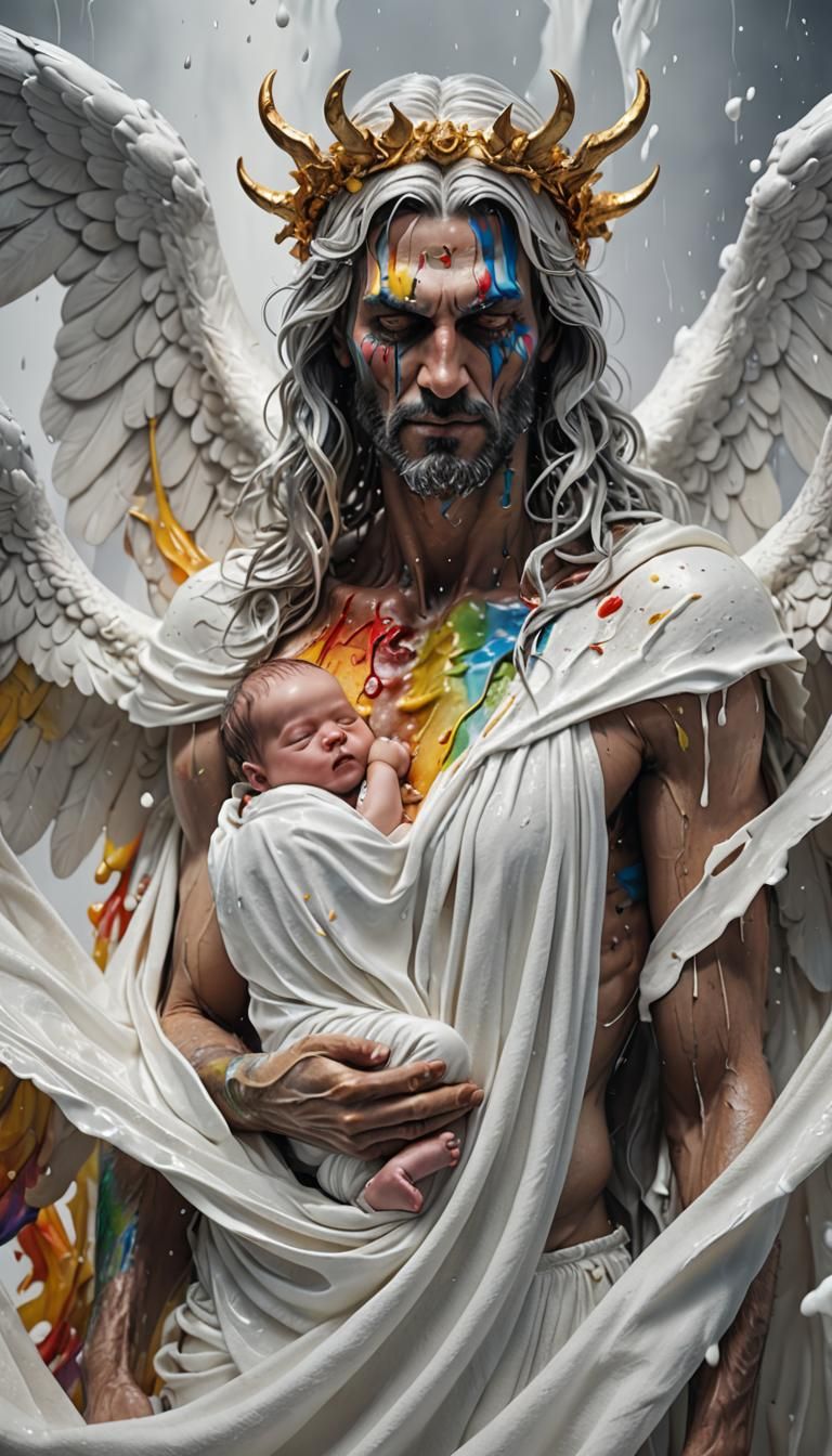 Demonic Parents with Newborn Baby in Milk