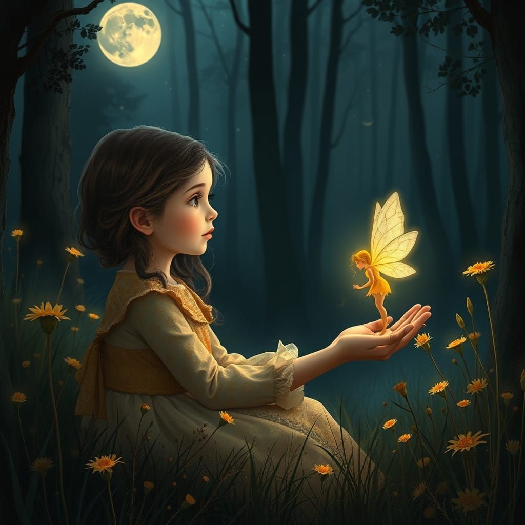 Ethereal Encounter in Art Nouveau Style