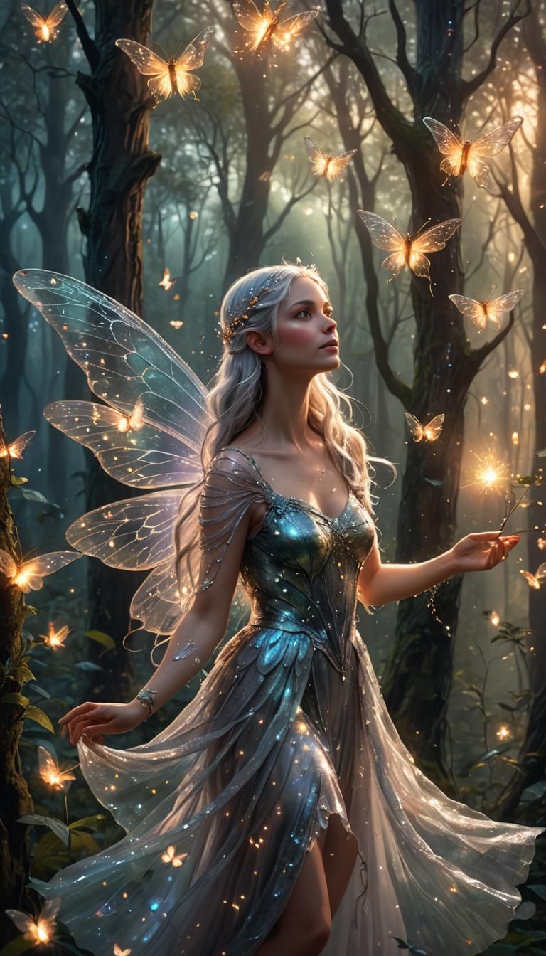 Majestic Fairy at Enchanted Forest Edge