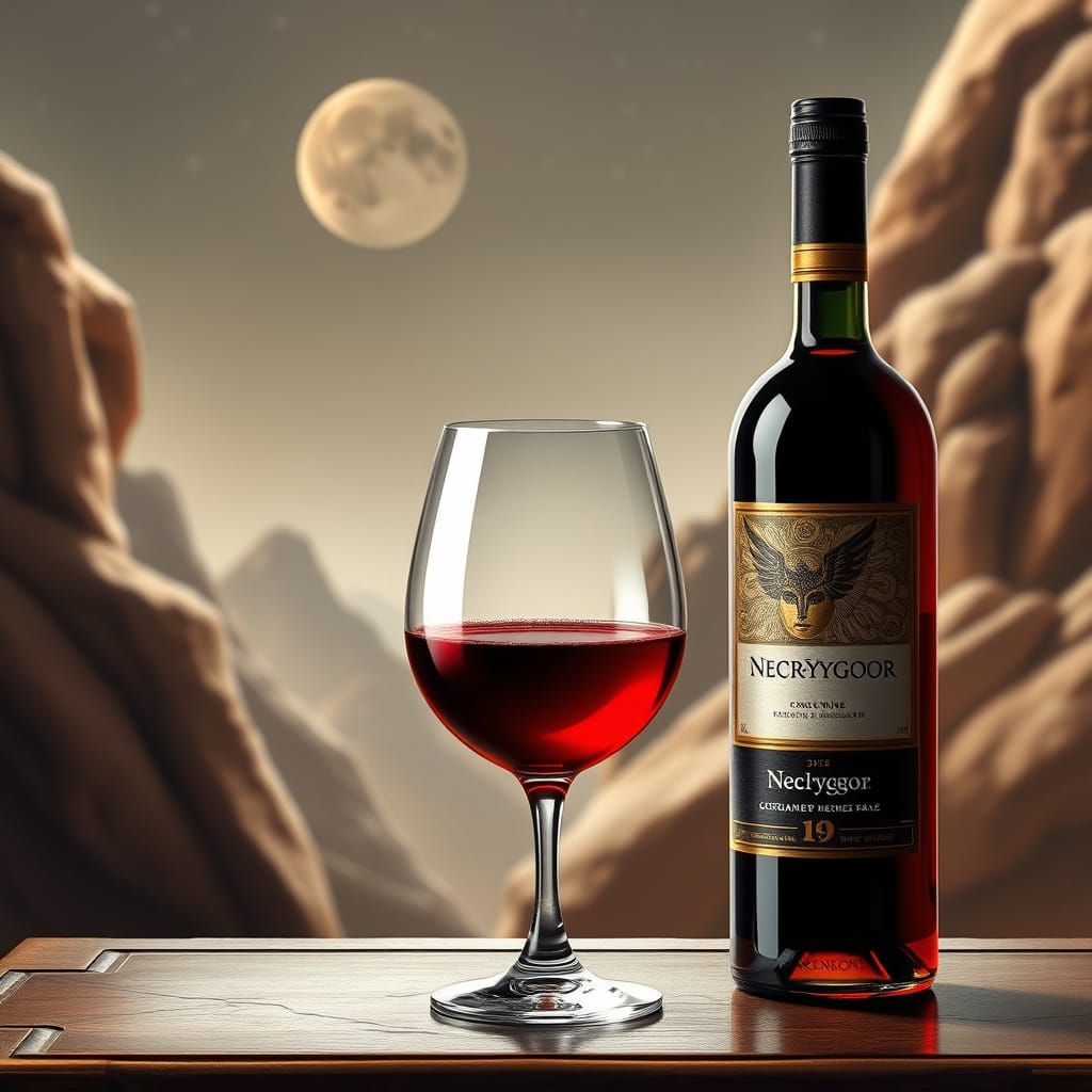 Glamorous Galactic Wine in a Futuristic Setting