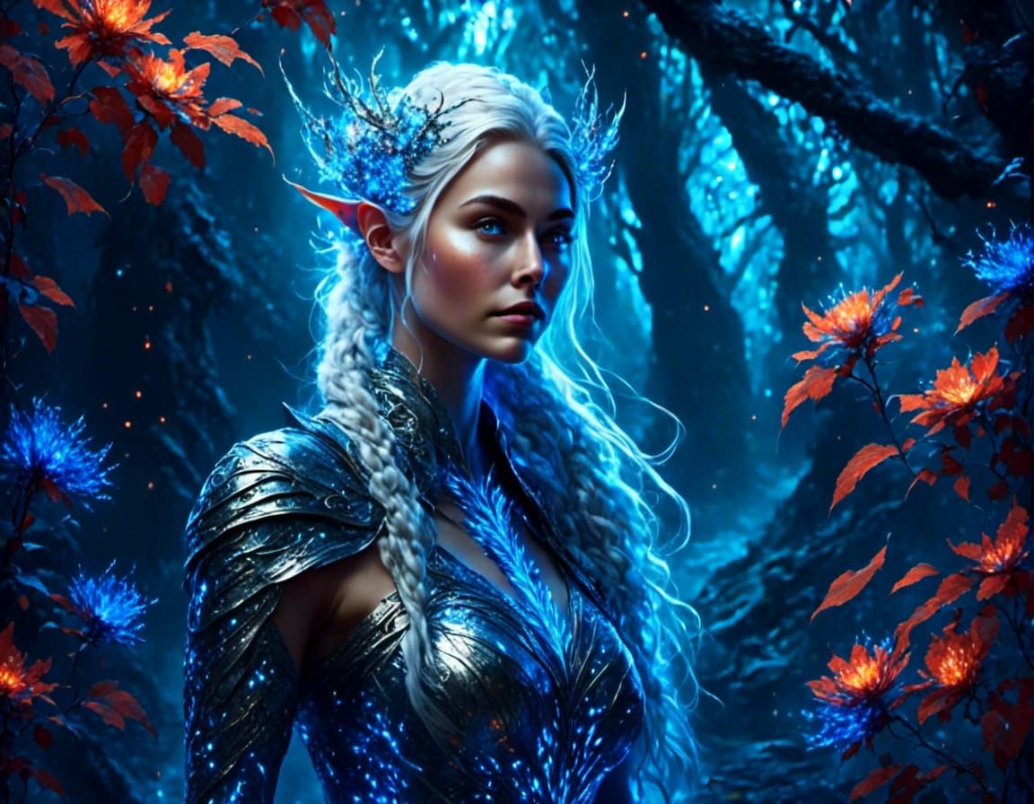 Enchanting Elf in Mystical Forest, Realistic Photo