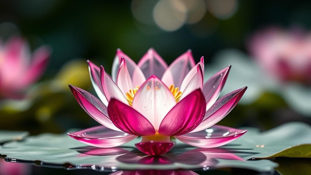 Vibrant Enamel Glass Lotus Flower Photography