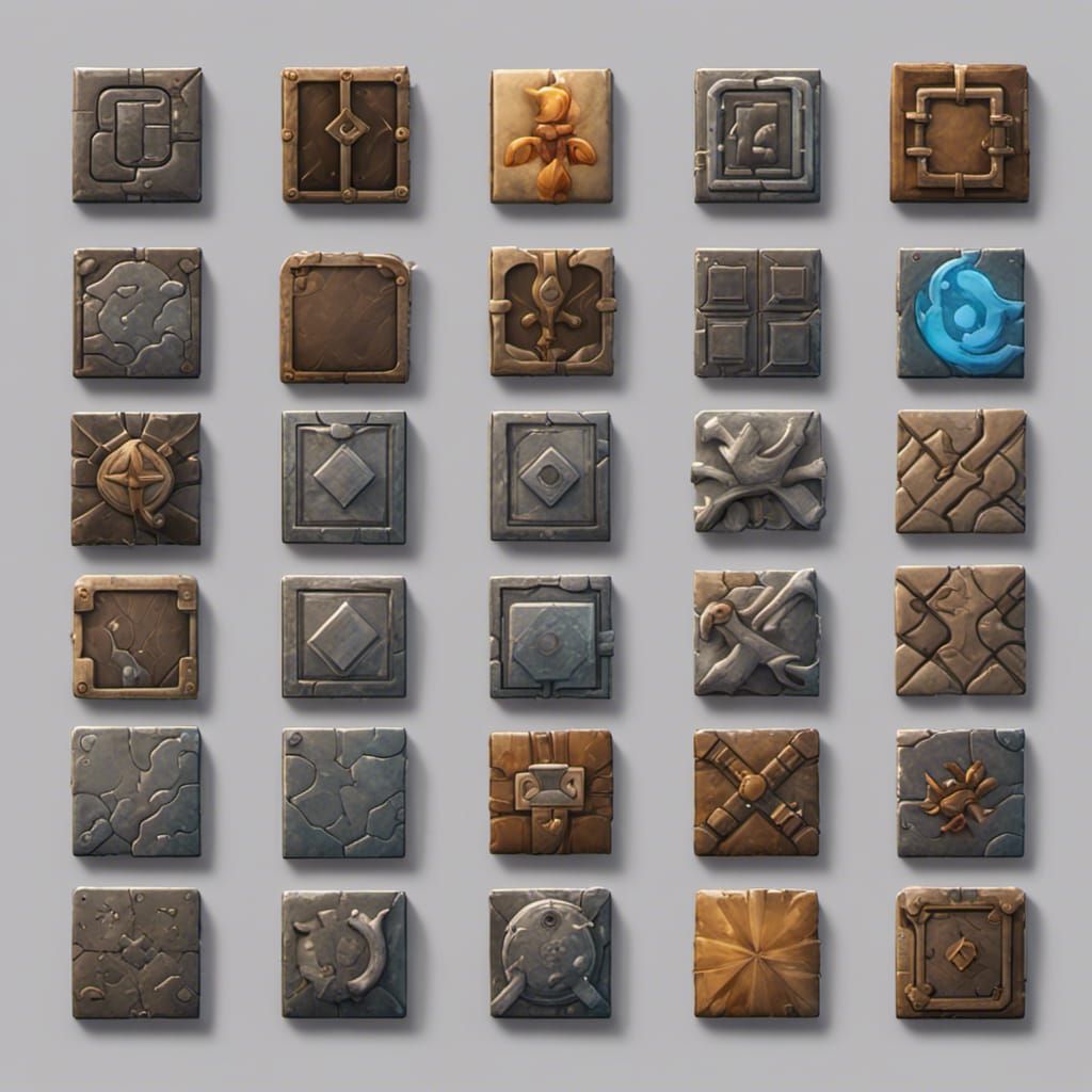Realistic 3D Floor Tiles Game Icon Pack