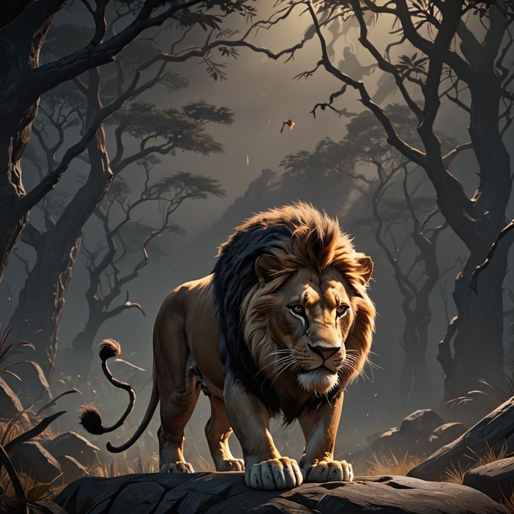 Scar from Lion King in Dark Anime Style