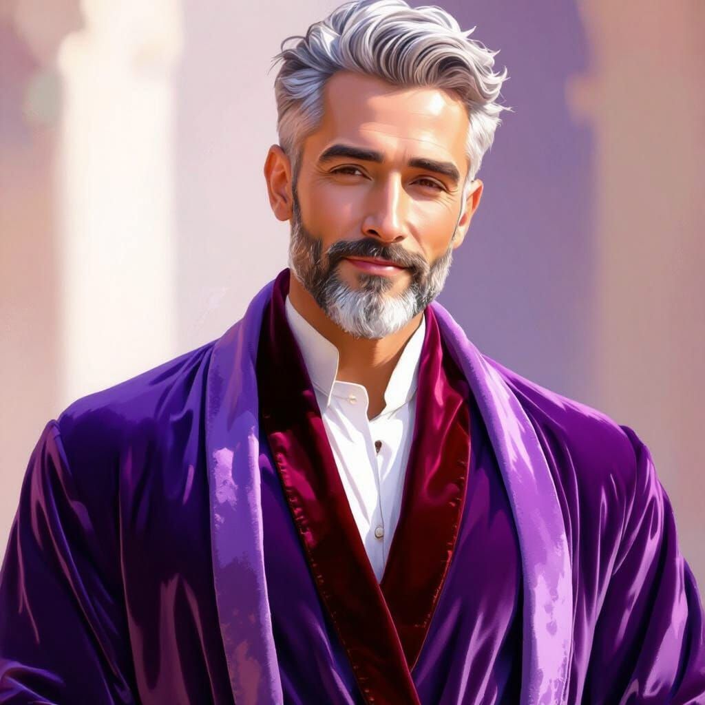 Handsome Turkish Man in Velvet Bathrobes, Impressionist Art ...