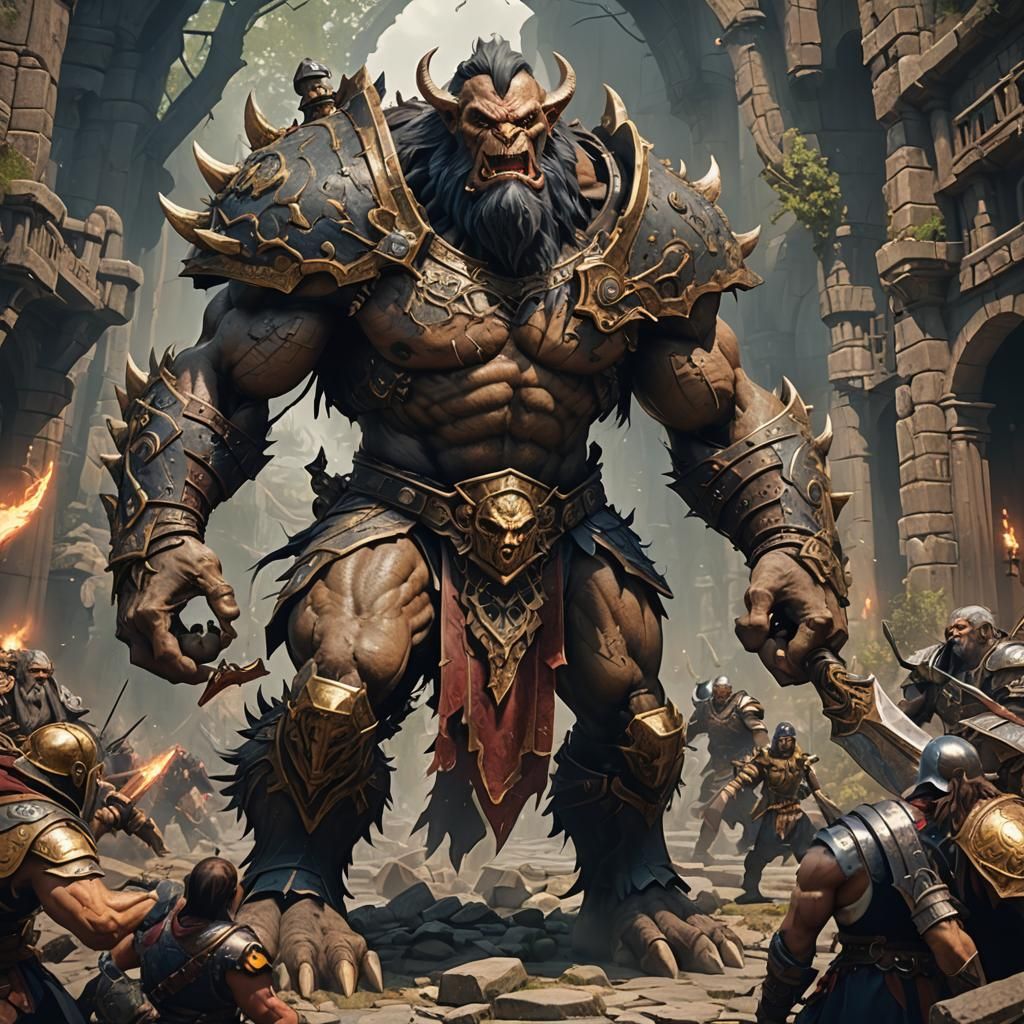 Muscular Middle-Aged Goliath Fantasy Concept Art