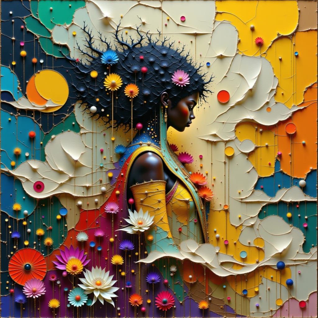 Contemplative Man in Ornate Attire: Surrealist Painting