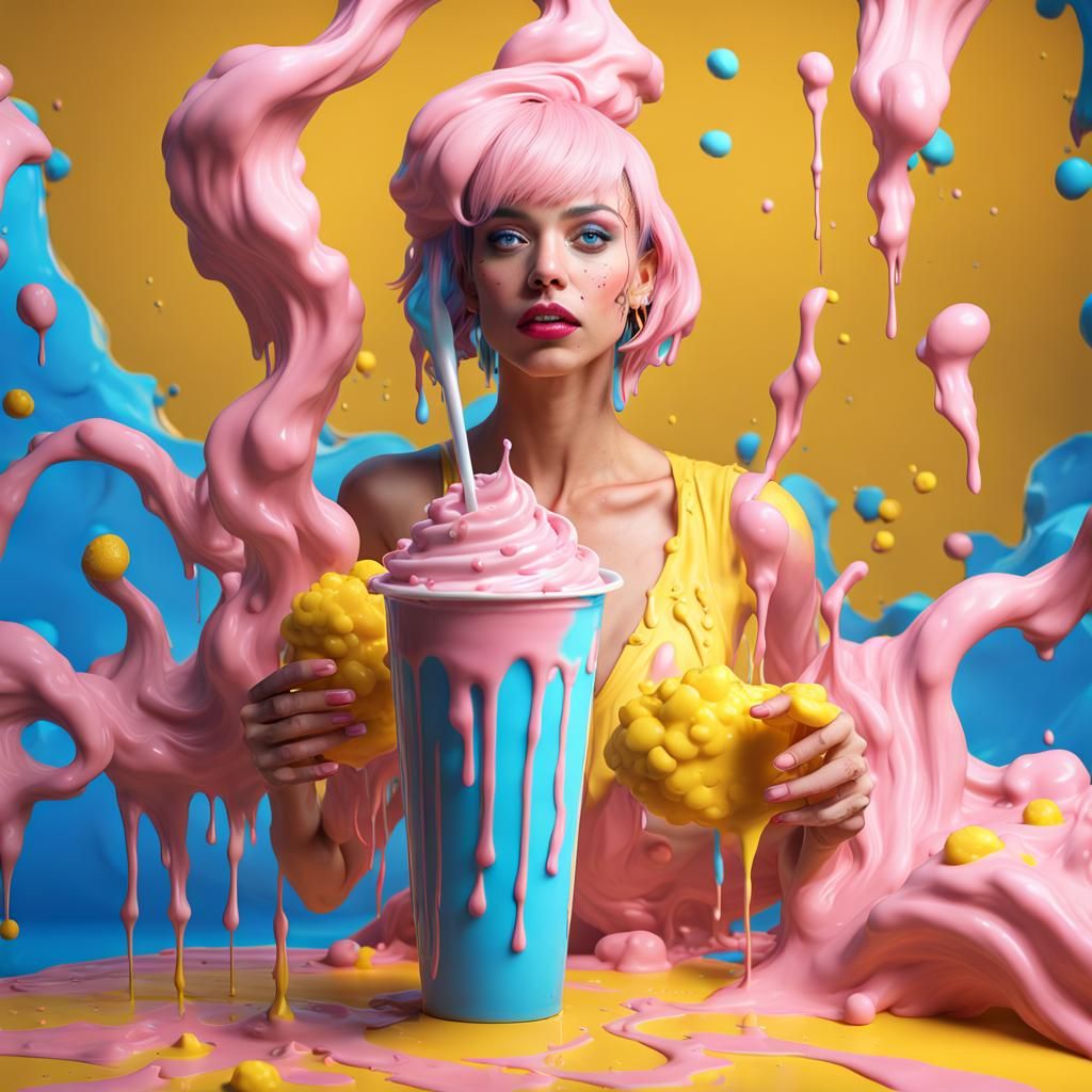 Psychedelic Portrait of Woman in Dreamscape