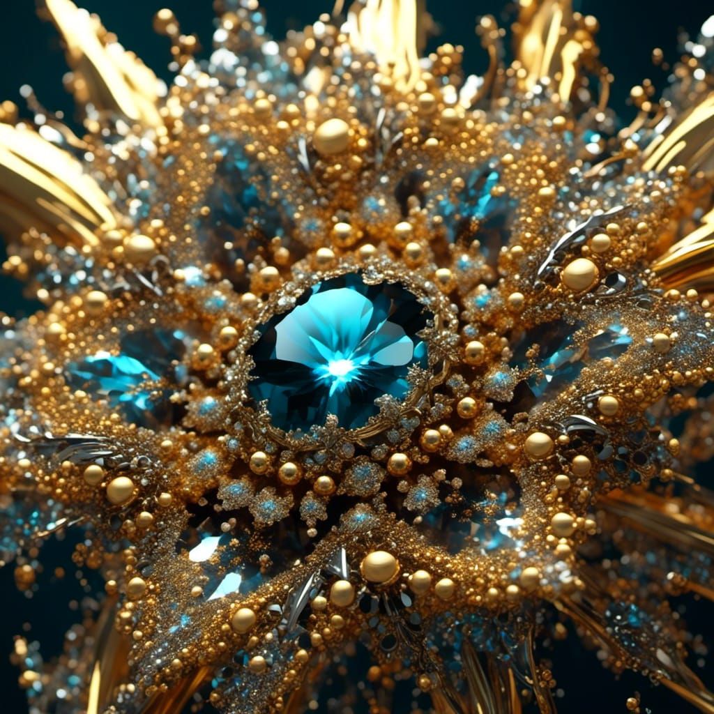 Glistening Metal Flower in Bronze and Gold