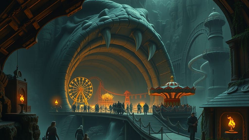 Underground Cave Theme Park: Stone Troll Entrance