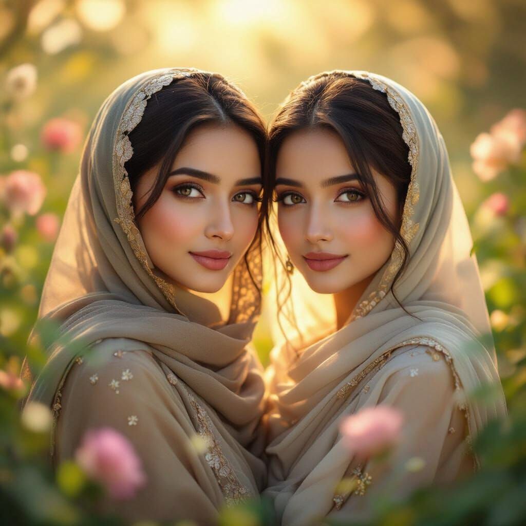 Bangladeshi Women in Ethereal Heavenly Garden