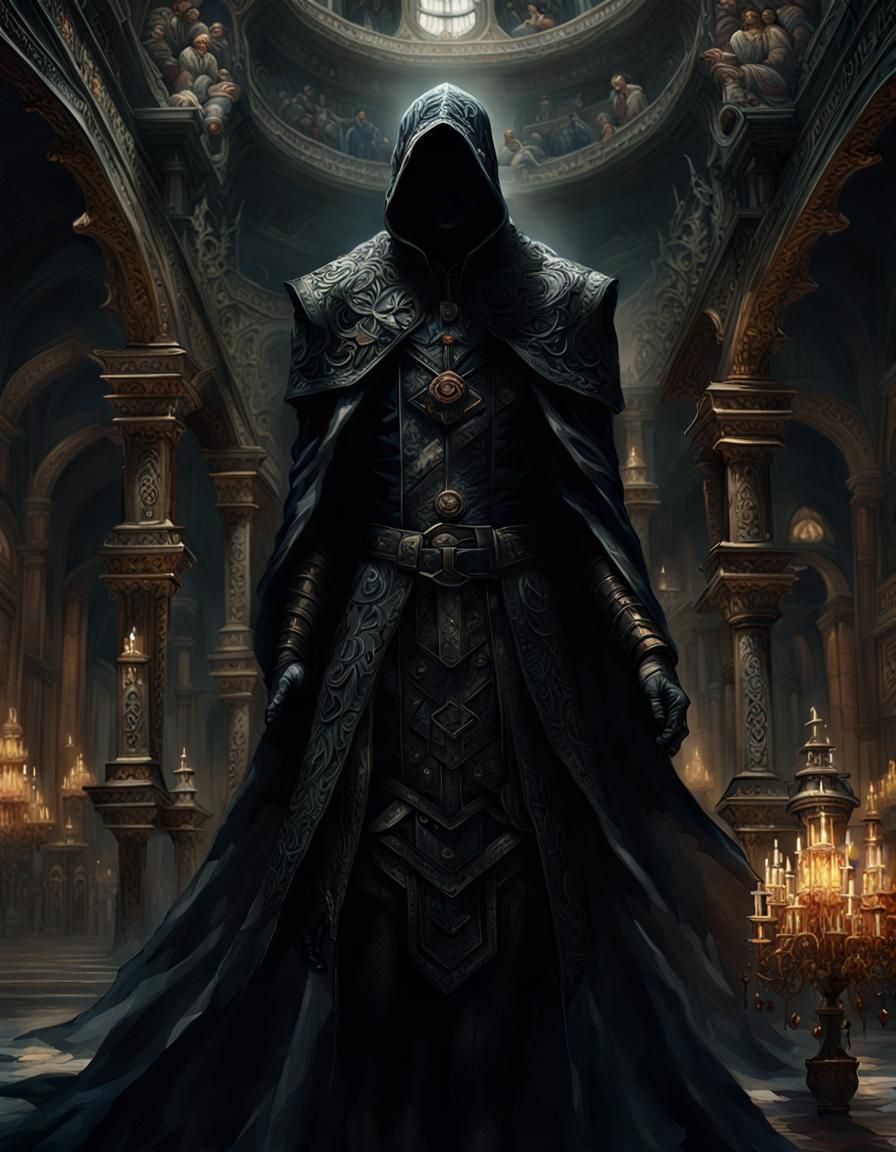 Mysterious Shadowy Figure in Dark Fantasy Style