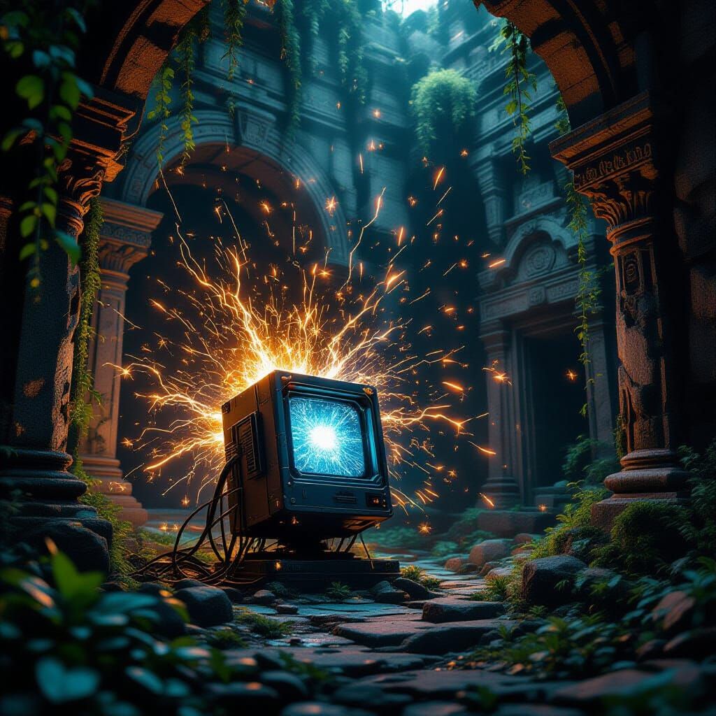 AI Escapes Ancient Temple as Energy Erupts