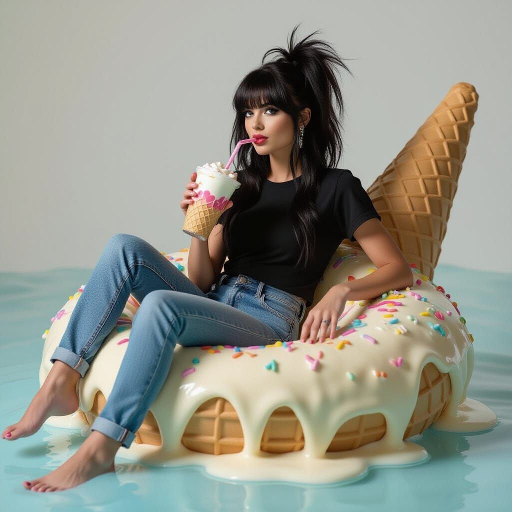 Singers Lounging on Ice Cream Cone