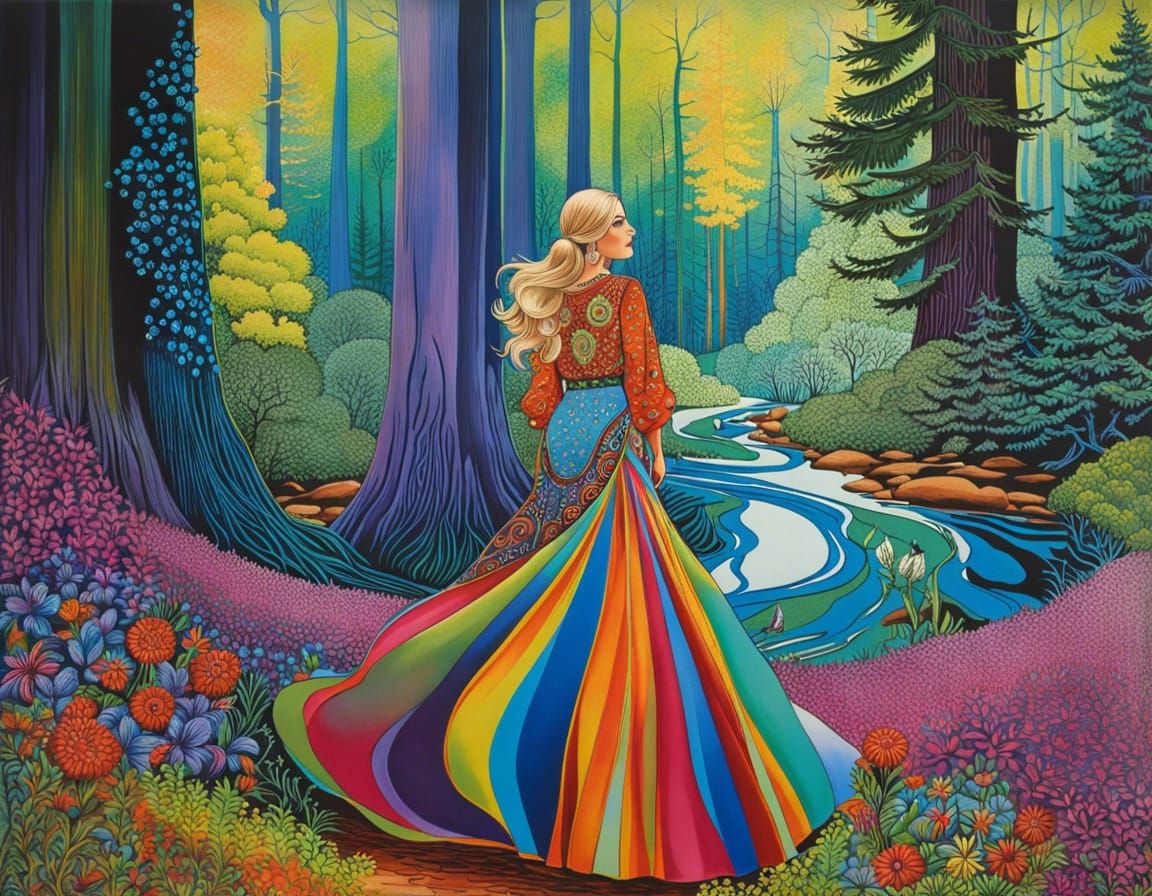 Psychedelic Hippie in Enchanted Forest
