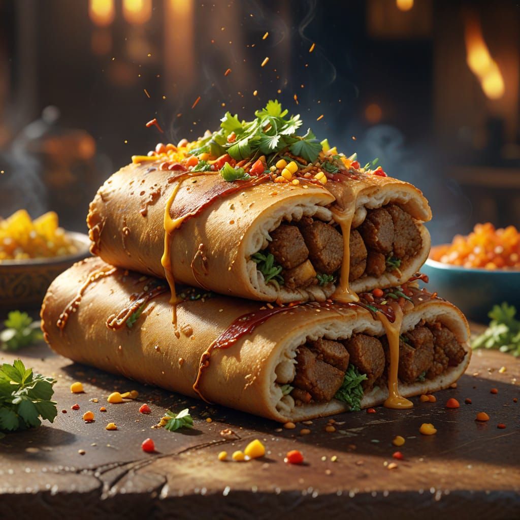 Crispy Chimichanga Feast: Fantasy Concept Art