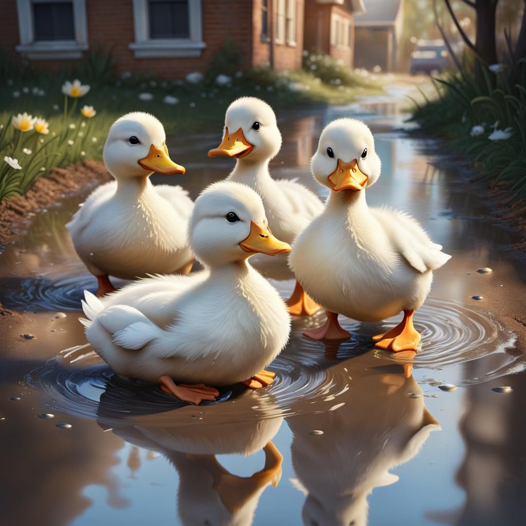 Widdle waddle in a puddle, piddle puddle, its a muddle, duck...
