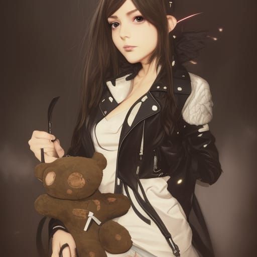 Anime Witch Portrait with Dragon, Unreal Engine Style