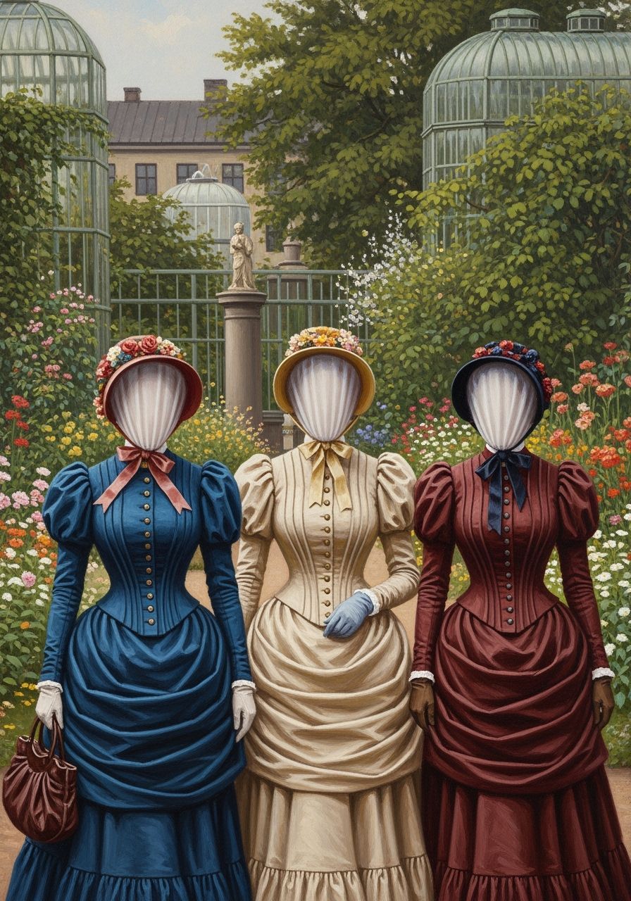 Victorian Women in Botanic Garden, Caillebotte Style