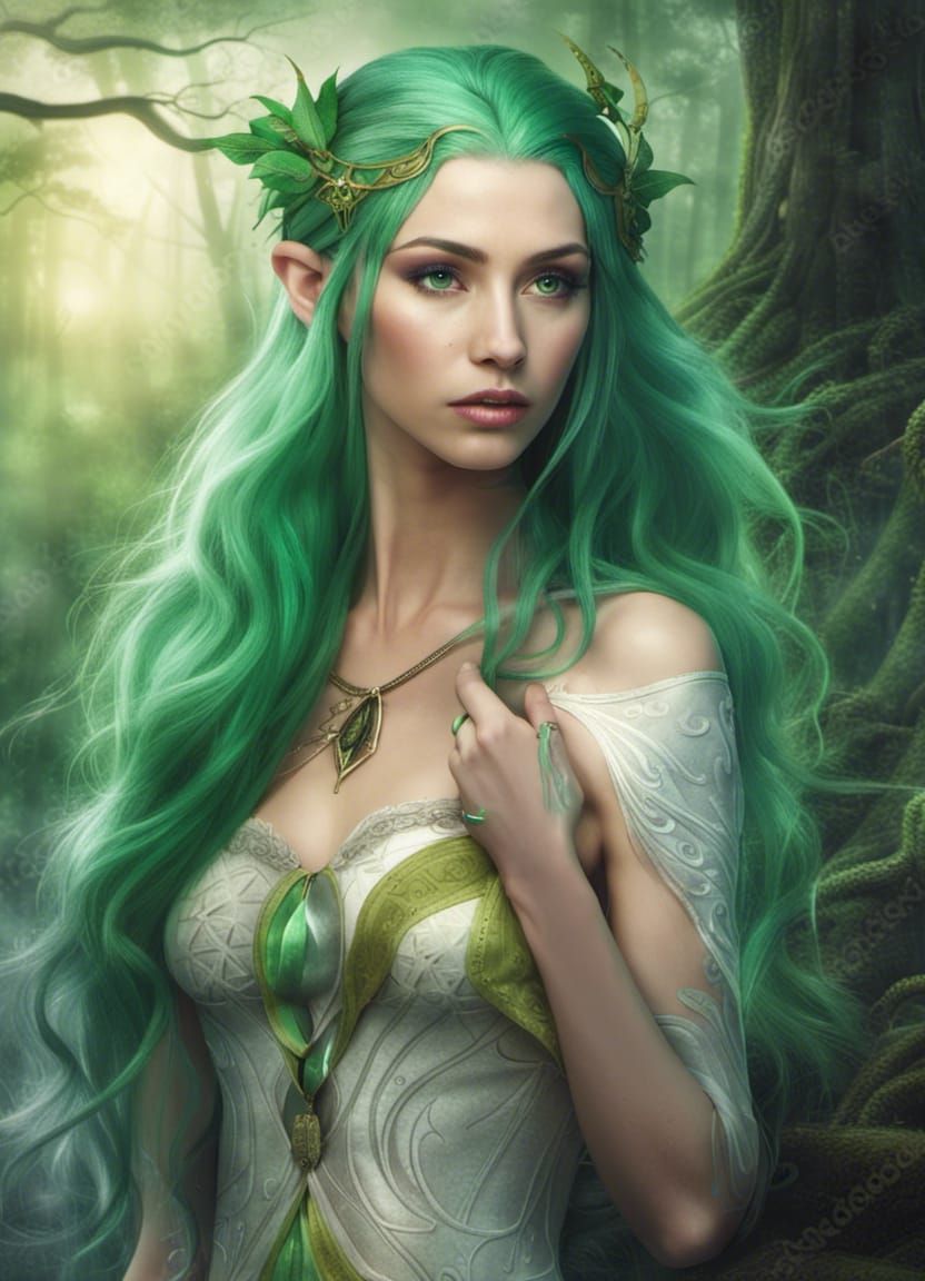 Enchanting Elven Goddess in Fantasy Landscape