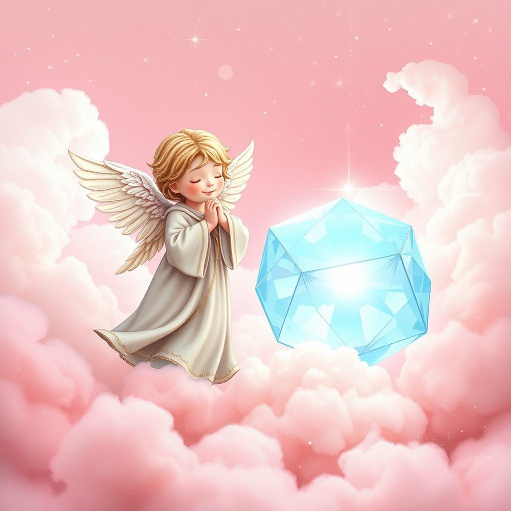 Whimsical Celestial Scene in Pastel Hues