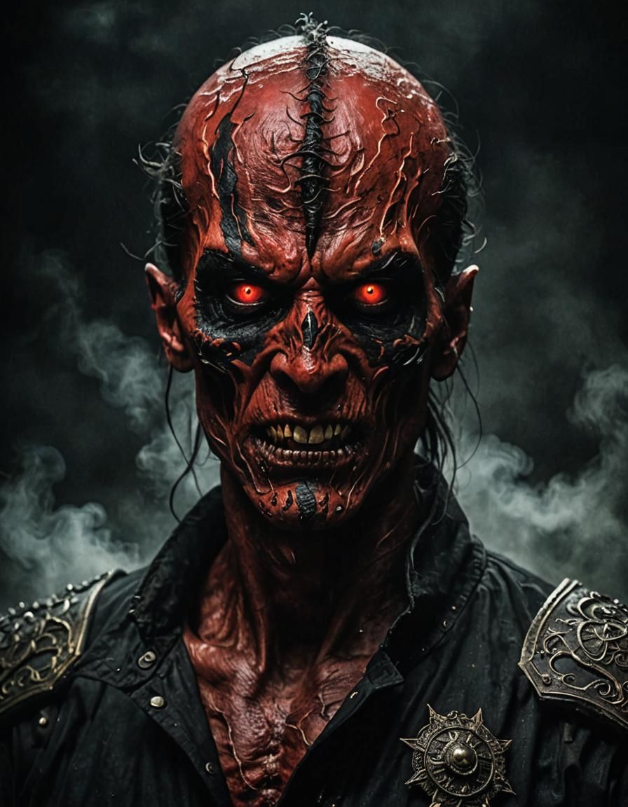 Terrifying Cyclops Demon with Fiery Red Skin