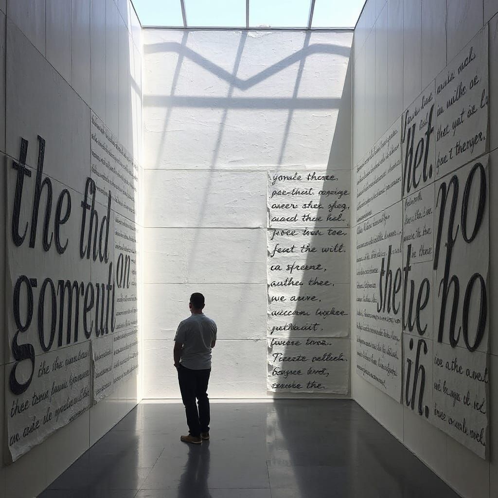 Trompe L'oeil Calligraphy Walls in Quadratura Technique