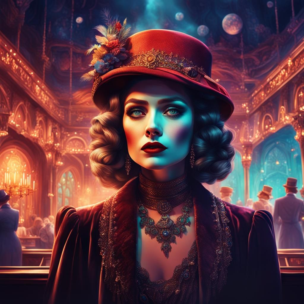 Fantasy Cabaret: Woman from the Abyss, Digital Art