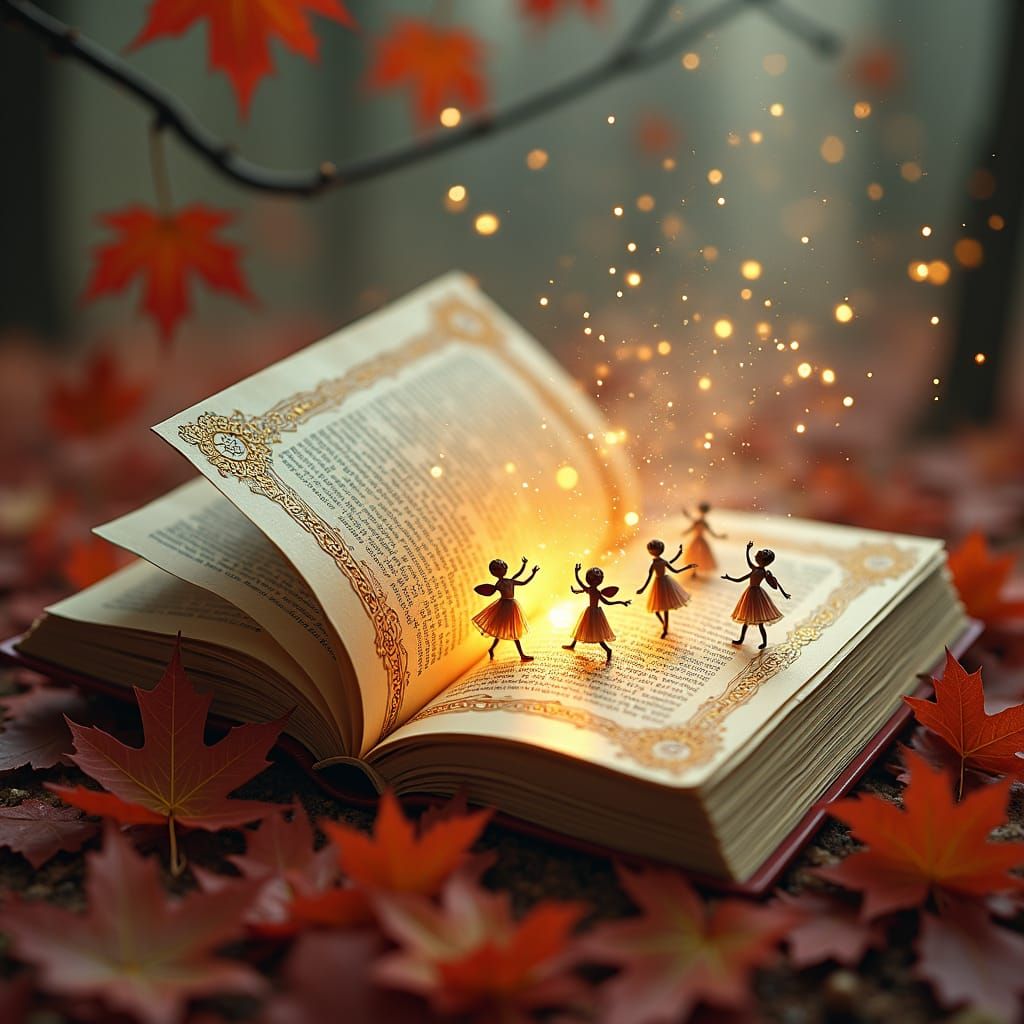 Ethereal Fairies Bursting From Magical Book