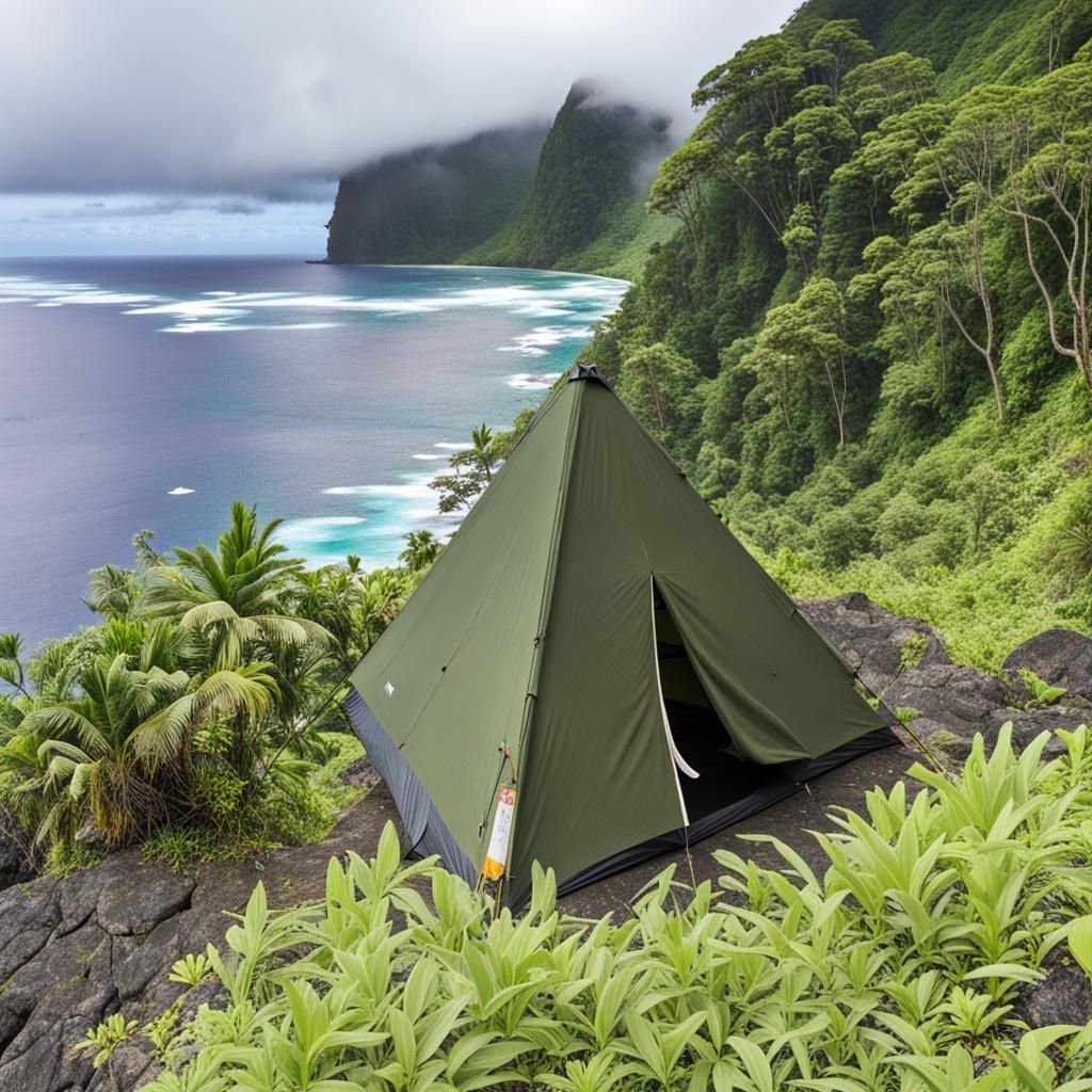 Pup Tent on Cliff, Tula, American Samoa