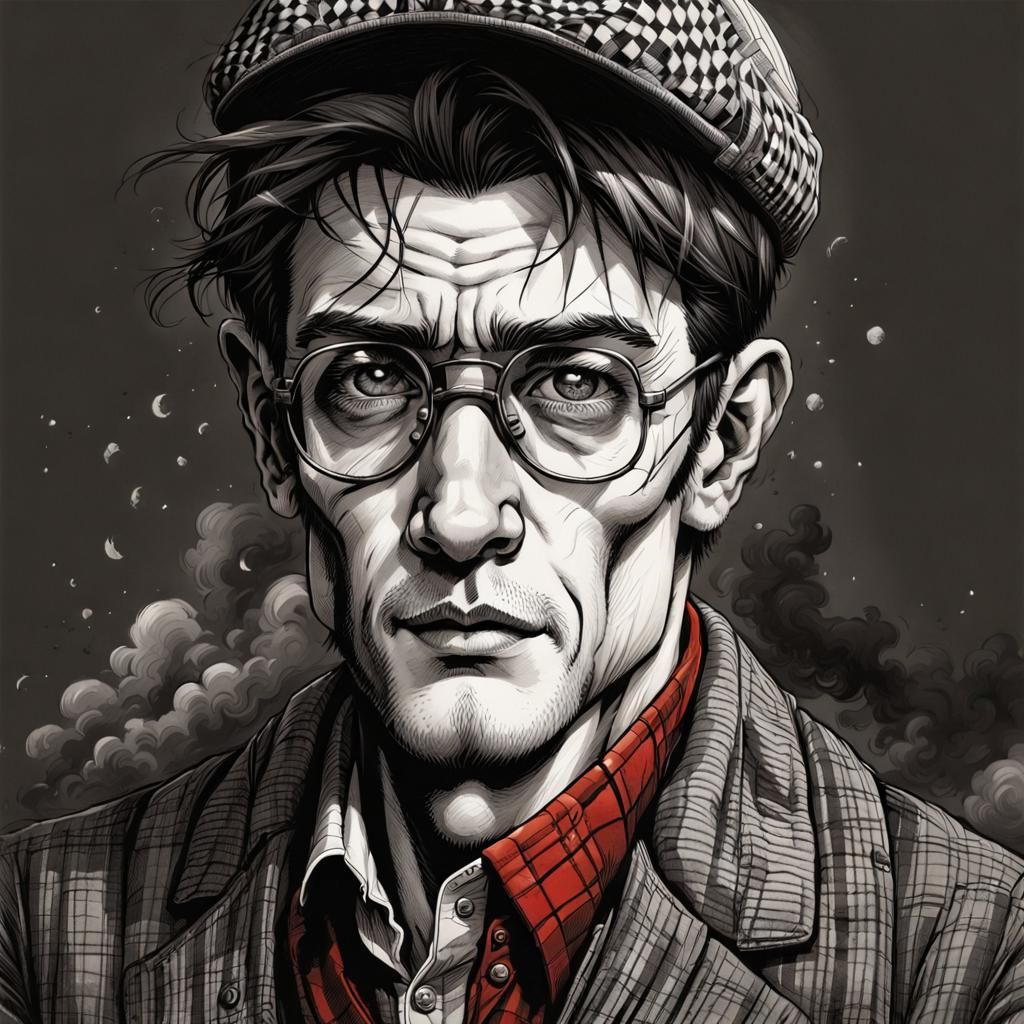 Hyperdetailed Drawing of Koroviev in Comic Book Style