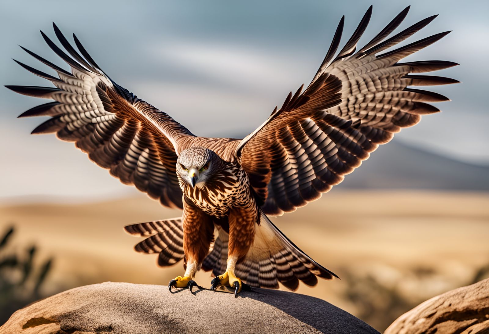 Majestic Hawk in Hyperrealistic Detail