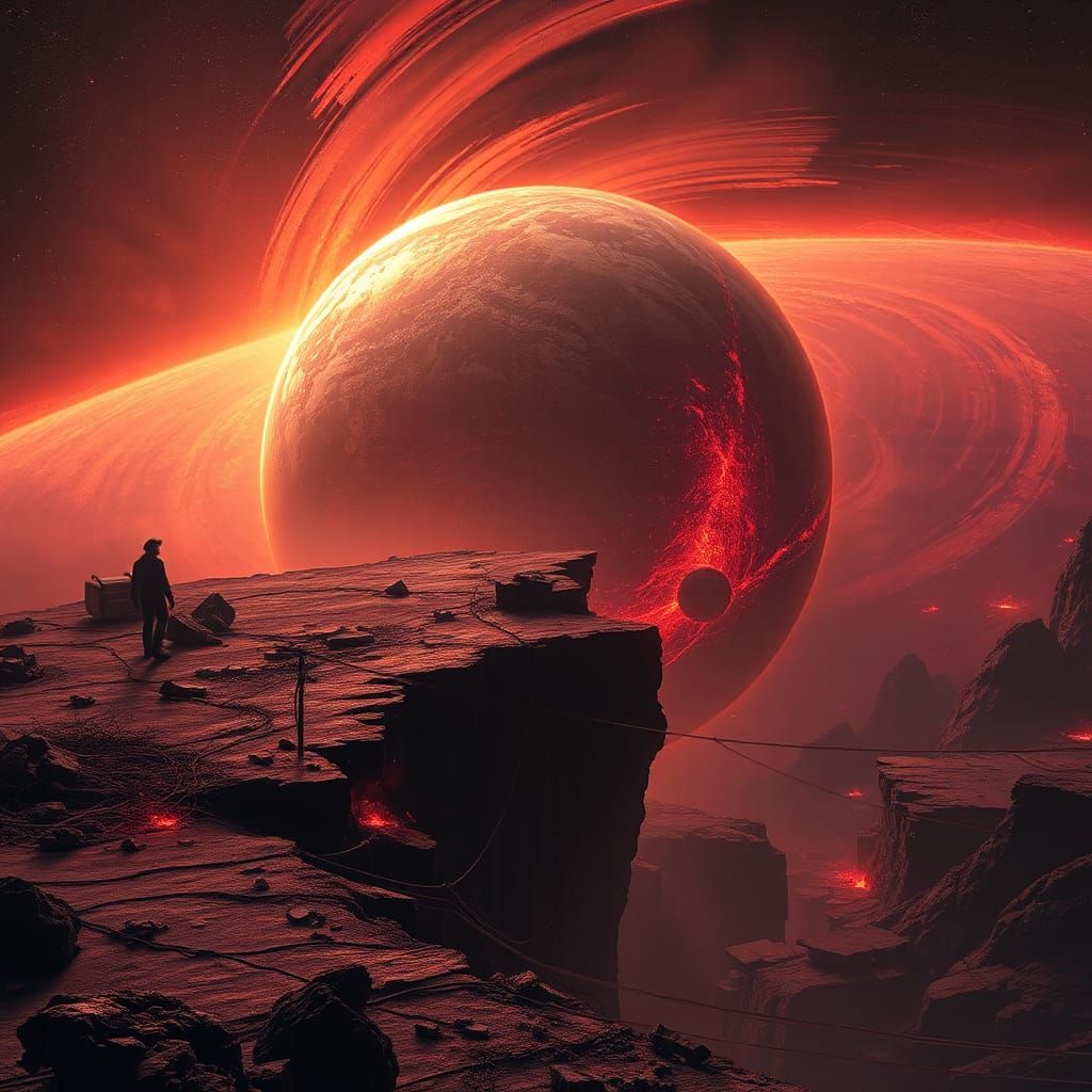 a world tethering on the brink of the dark abyss, Syfy cosmi...