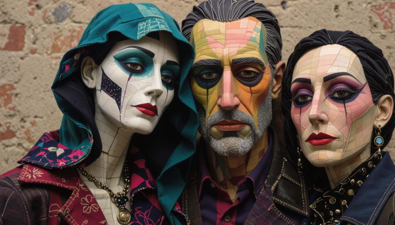 Intricate Fabric Portrait of a Dark Angel