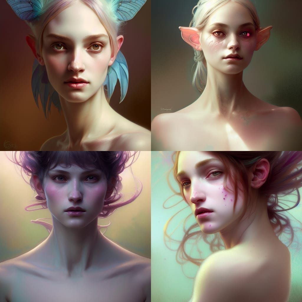 Ethereal Fae Creature Portrait in Pastel