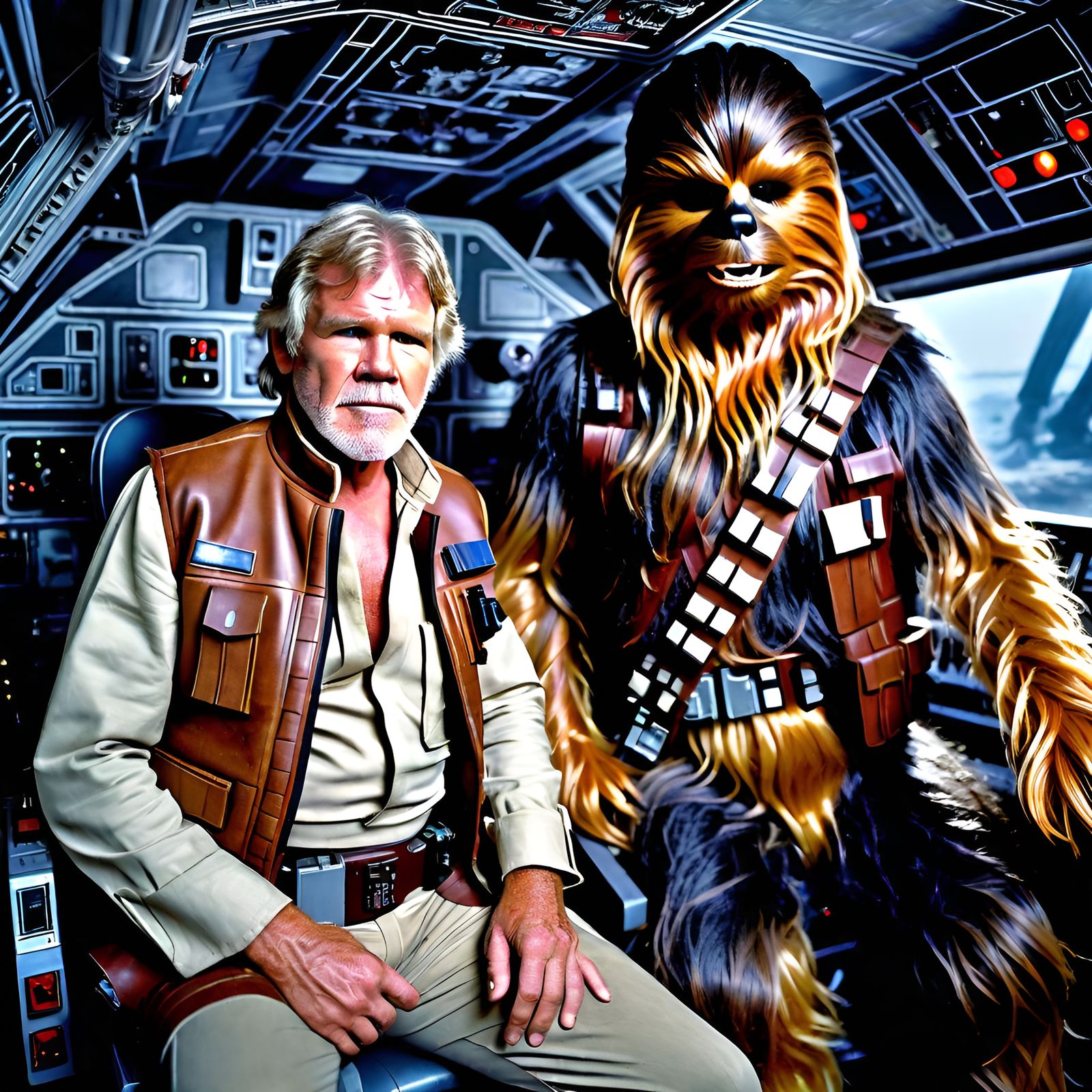 Nick Nolte as Han Solo in Millennium Falcon