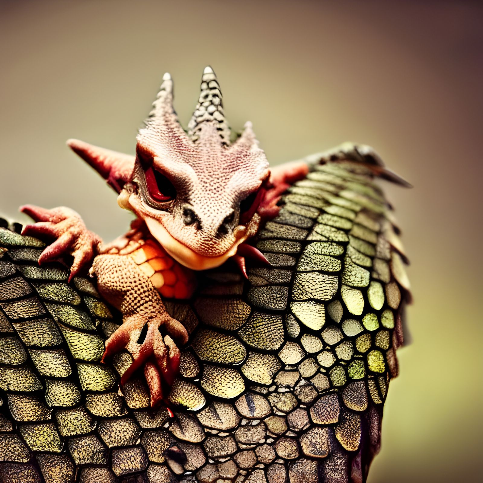 Detailed Photograph of a Cute Baby Dragon