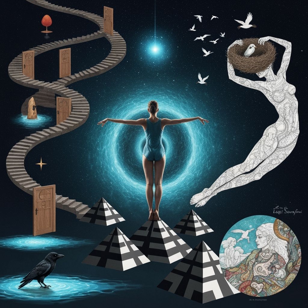 Bioluminescent Dancer in Surreal Utopia