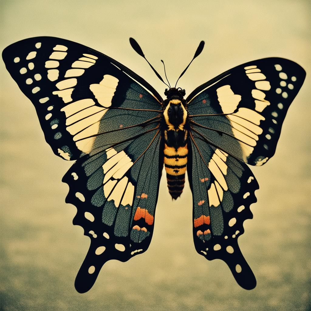 Ukiyo-e Butterfly Moth in Cinematic Style